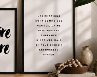 French Quote Print: Boho Minimalist Emotional Wellness Art (Digital Download)