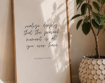 Eckhart Tolle Quote Print: Mindfulness Wall Art (Instant Download)