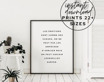 French Quote Print: Boho Minimalist Emotional Wellness Art (Digital Download)