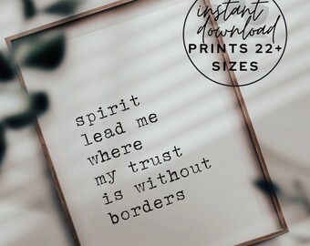 Inspirational Christian Print: Spirit Lead Me Quote (Digital Download)