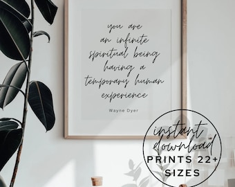 Wayne Dyer Quote Print: Spiritual Wall Art, Minimalist Decor (Digital Download)