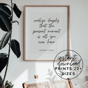 Eckhart Tolle Quote Print: Mindfulness Wall Art (Instant Download)