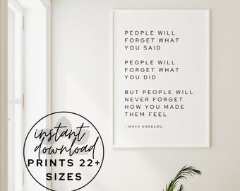 Maya Angelou Quote Print: Inspirational Wall Art (Digital Download)