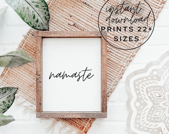 Namaste Printable Wall Art: Minimalist Boho Decor (Digital Download)
