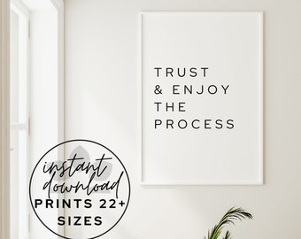 Mindfulness Quote Print: Trust the Process, Modern Minimalist Art (Digital Download)