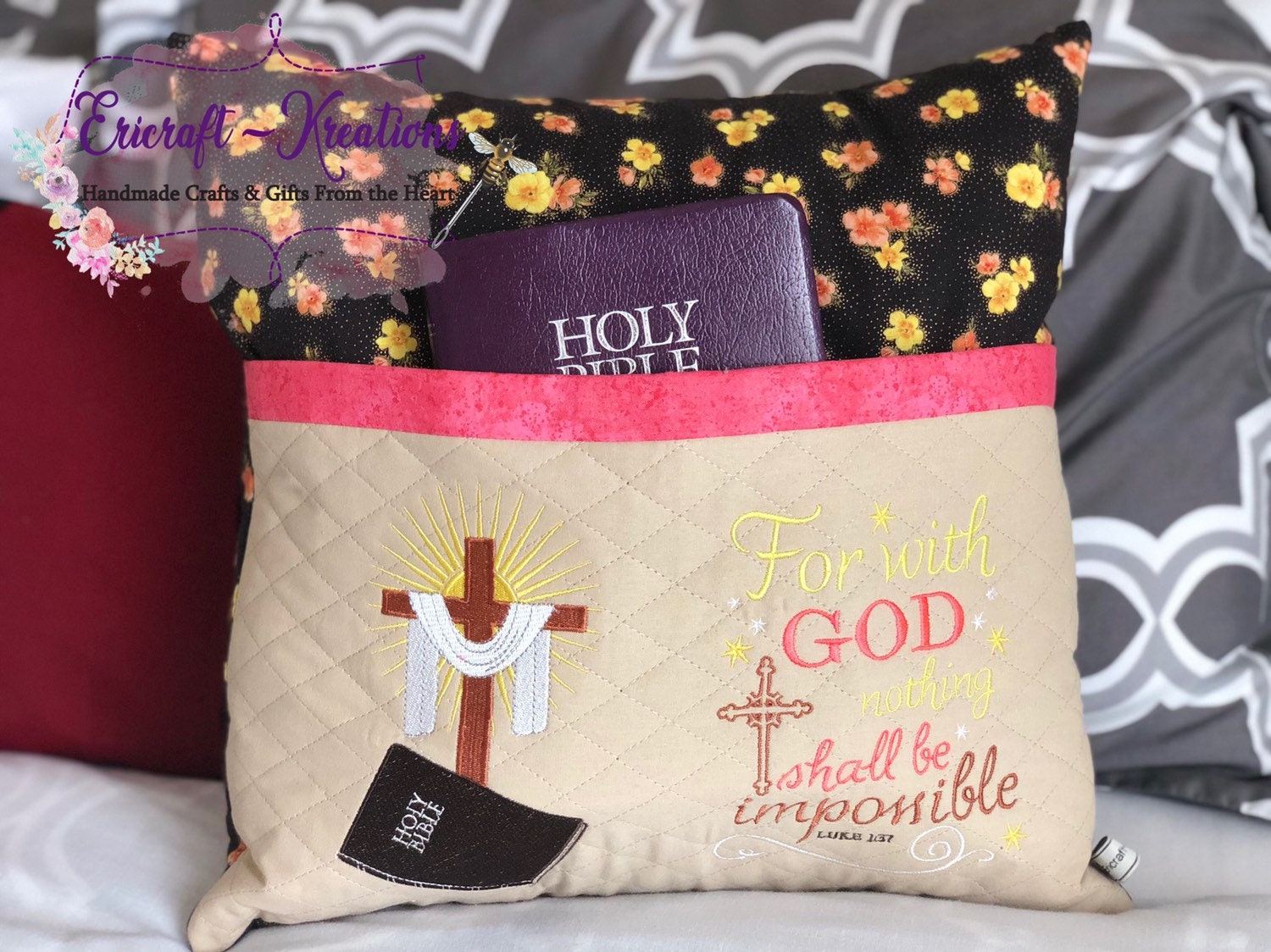 Bible Holder Pocket Pillow Reading Pillow Book Pillow Prayer Etsy