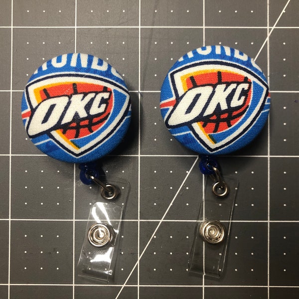 Oklahoma City Thunder OKC Badge Reel ID holder Nurse Badge Reel Pediatric Badge ID Holder Medical Badge Reel Holder