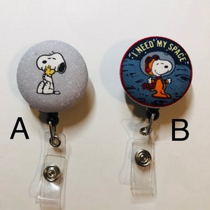 SNOOPY in SCRUBS Retractable Badge Reel, Badge Holder, ID Badge, Nurse,  Doctor, Peanuts Gang 