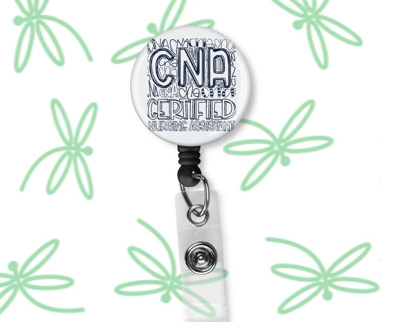 CNA Badge Reel Cute Certified Nursing Assistant Badge Holder Etsy