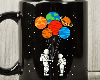 Planeet ballonnen mok, schattige ruimte koffie cup voor astronaut liefhebbers en astronomie fans, kosmische ruimte cadeau idee voor jongens en meisjes