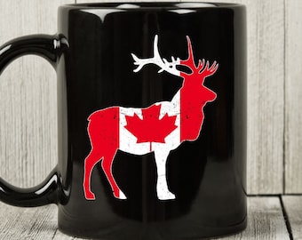 Moose Canada Mug, Funny Canada Souvenir Coffee Cup For Canadian Men And Women, Toronto Canada Maple Tree Gift Idea For Boys And Girls