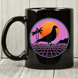 Retro Pigeon Mug, Cute Pigeon Cup, Gift For Pigeon Lovers, Feral Pigeons, Bird Lovers Graphic, City Doves, Columbidae, Pigeon Owner, Doves