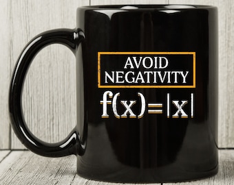 Vermijd negativiteit mok, wiskunde koffie cup voor wiskunde leraar student, wiskundige cadeau voor wiskunde geeks, leuke positiviteit mok