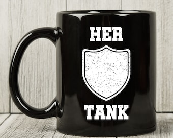 Her Tank Mug, Funny Gaming Coffee Cup For Gamer Boy Girl, Cute Video Game Gift Idea For Game Lovers, Video Game Mug For PC Console Gamers