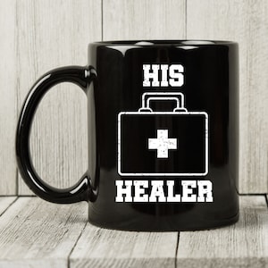 His Healer Mug, Funny Gaming Coffee Cup For Gamer Boy Girl, Cute Video Game Gift Idea For Game Lovers, Video Game Mug For PC Console Gamers