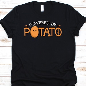 Powered By Potato Shirt, Potato Lover T-Shirt For Vegetable Eater Men Women, Couch Potato For Vegans, Root Veggie Tee, Spud Gifts