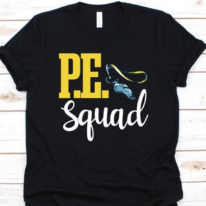 P.E. Teamshirt, cadeau voor leraar lichamelijke opvoeding, opvoeders gym, sportleraar grafisch, leraar gym, sportontwerp, shirt gymleraar