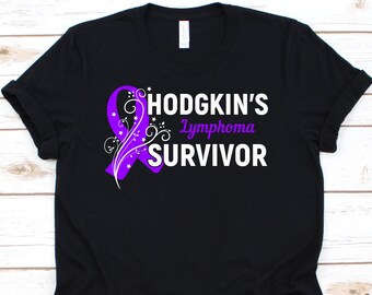 Camisa sobreviviente de linfoma de Hodgkin, camiseta de concienciación sobre linfoma Hodgkin para mujeres hombres, lucha contra el cáncer regalo para los luchadores de linfoma Hodgkin