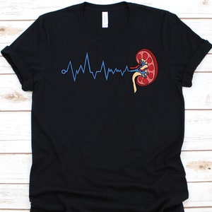 Chemise de rythme cardiaque rénal, cadeau d’infirmière en dialyse, infirmières en néphrologie, conception rénale, traitement des maladies rénales, dialyse RN, chemise d’allaitement rénal