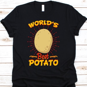 World&#39;s Best Potato Shirt, Potato Lover T-Shirt For Vegetable Eater Men Women, Couch Potato For Vegans, Root Veggie Tee, Spud Gifts