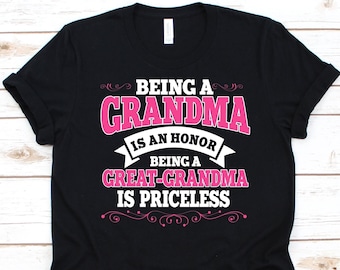Oma zijn is een eer, een overgrootmoeder zijn is van onschatbare waarde Shirt, Overgrootmoeder Design, Oma Shirt, Oma Love Shirt, Oma