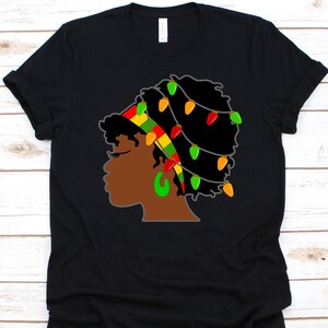African American Christmas Lights Shirt, Christmas Day Gift, Afro–Latin Americans, Black Latin Americans, Afro Latina, Black Woman Design
