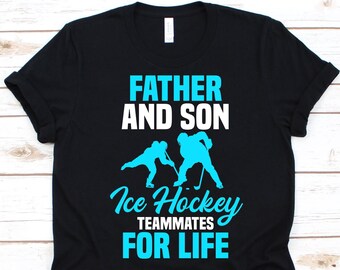 Compañeros de equipo de hockey sobre hielo de padre e hijo para la camisa de por vida, regalo del día del padre, papá de hockey, hockey sobre hielo, jugador de hockey, palo de hockey, gráfico de hockey