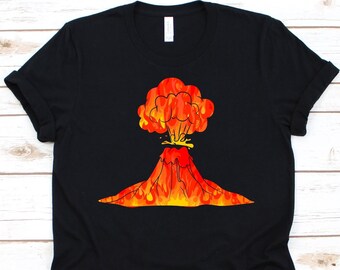 Chemise en éruption de volcan de feu, conception de volcan cool pour hommes et femmes, cadeau pour les amateurs de volcan, graphique géophysique, T-shirt géologue, géologie