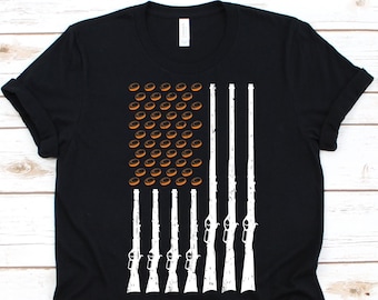 Camisa de bandera americana de tiro al plato, tiro al blanco de arcilla, deporte de tiro, camisa de arcilla deportiva, amantes del tiro con trampa, bandera de EE. UU., 4 de julio