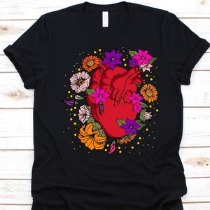 Anatomisches Herz Floral Shirt, Arzt Shirt für Männer und Frauen, Geschenk für Ärzte, Arzt T-Shirt, Front Liner Shirt, Arzt