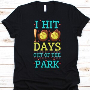 I Hit 100 Days Out Of The Park Shirt, Gift For Baseball Players, Catcher Shirt, Baseball Lover, Softball, Baseball, 100th Day, Baseball Game