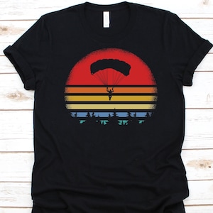 Retro Parachuter Silhouette Shirt, Gift For Skydivers Men And Women, Skydive, Skydiving, Skydiving Instructor, Parachuter, Parachute Graphic