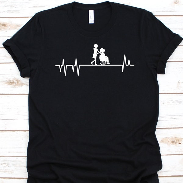 Geriatric Nurse Heartbeat Shirt, Nurse Graphic, Elderly Nurse Shirt, Gerontological Nursing Design, Elderly Healthcare Worker, Elderly Care