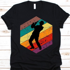 Retro Saxophon Shirt, Sax Liebhaber Geschenk, Saxophon Spieler, Blechblasinstrument, Single-Reed Holzblasinstrument, Saxophonist, Jazz Musiker