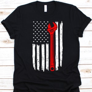 Mechanic Wrench USA Flag Shirt, Mechanics Shirt, Car Lover, Auto Mechanic Shirt, Car Mechanics, Grease Monkey, American Flag, 4th Of July