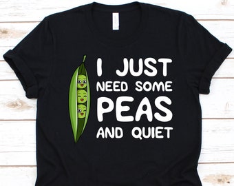 Think Out Loud Apparel 'Give Peas A Chance' Vegetarian T-Shirt - 100% Combed Cotton, Unisex