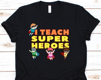 Ik leer superhelden tshirt, school leraar, instructo, leraar cadeau, leraar waardering, leraar shirt, held, superheld