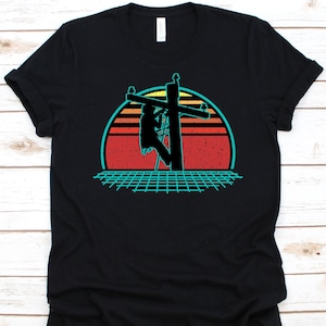 Lineman Retro Vintage Shirt, Electricians Gift, Electrical Expert, Lineperson Design, Electrical Wiring, Wireman, Electronics Technician
