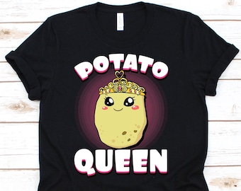 Aardappelkoningin shirt, aardappelshirt, grappig aardappelshirt, aardappelliefhebber, aardappel, aardappelkostuum, koninginshirt, schattig koninginshirt