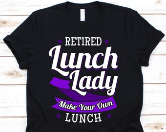 Gepensioneerde lunch dame maak je eigen lunch shirt, gelukkig pensioen tshirt voor oma oma, schattig pensioen T-shirt voor oma oma
