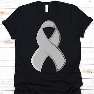 Brain Cancer Ribbon Shirt, Brain Cancer Awareness, Gray Ribbon Design, Brain Tumor Fighter, Brain Cancer Warrior, Intracranial Neoplasm