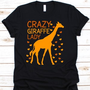 Crazy Giraffe Lady Shirt, Cute Giraffe T-Shirt For Women, Funny Zoo Animal Tee For Zoogoer, Wildlife Giraffe Gift Idea, Giraffe Tshirt
