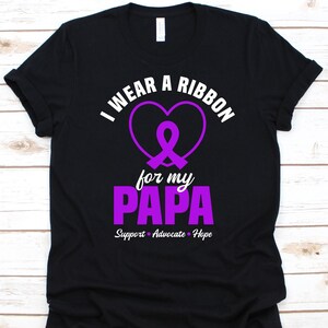 I Wear A Ribbon For My Papa Shirt, Epilepsy Awareness Month, Purple Ribbon Graphic, Epilepsy Support Gift For Dads, Epilepsy Warrior T-Shirt