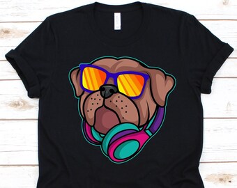 Pug DJ Shirt, Disc Jockey, Mobile Disc Jockey, Audio Mixers, Turntablists Shirt, DJ Controller, Club DJ Graphic, Dog Lover Shirt, Pug Design