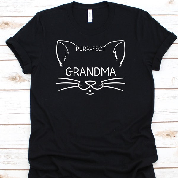 Purr-Fect Grandma Shirt, Cat Lover Tee For Grandmother, Kitten Owner T- Shirt For Granny Nana,  Kitty Gift On Grandparents Day
