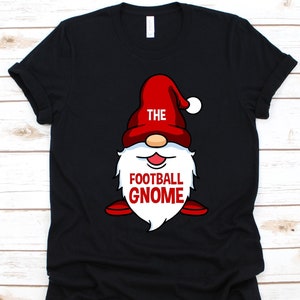 The Football Gnome Shirt, Christmas Gift, Gnome Graphic, December 25th, American Football Lovers, Football Player Shirt, Rugby Ball Design