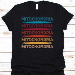 Chemise rétro mitochondries, T-shirt funny science pour la biologie de la chimie microbiologie professeur étudiant, cool vintage Science Gift