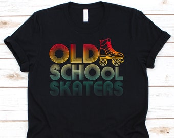 Koszulka Old School Skaters, prezent dla dziewczynki i chłopca jeżdżącego na rolkach, zabawna koszulka dla mężczyzn i kobiet jeżdżących na rolkach, impreza dyskotekowa
