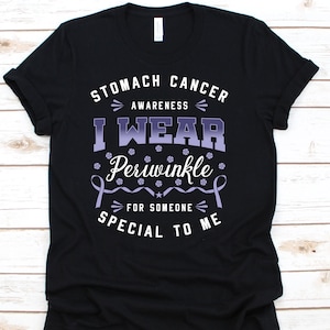I Wear Periwinkle For Someone Special To Me Shirt, Stomach Cancer Awareness Gift For Stomach Cancer Warrior Fighter, Stomach Cancer Ribbon