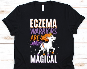 Eczema Warriors Are Magical Shirt, Awareness T-Shirt Gift For Eczema Warrior Fighter Survivor, Eczema Ribbon Tee For Eczema Supporters